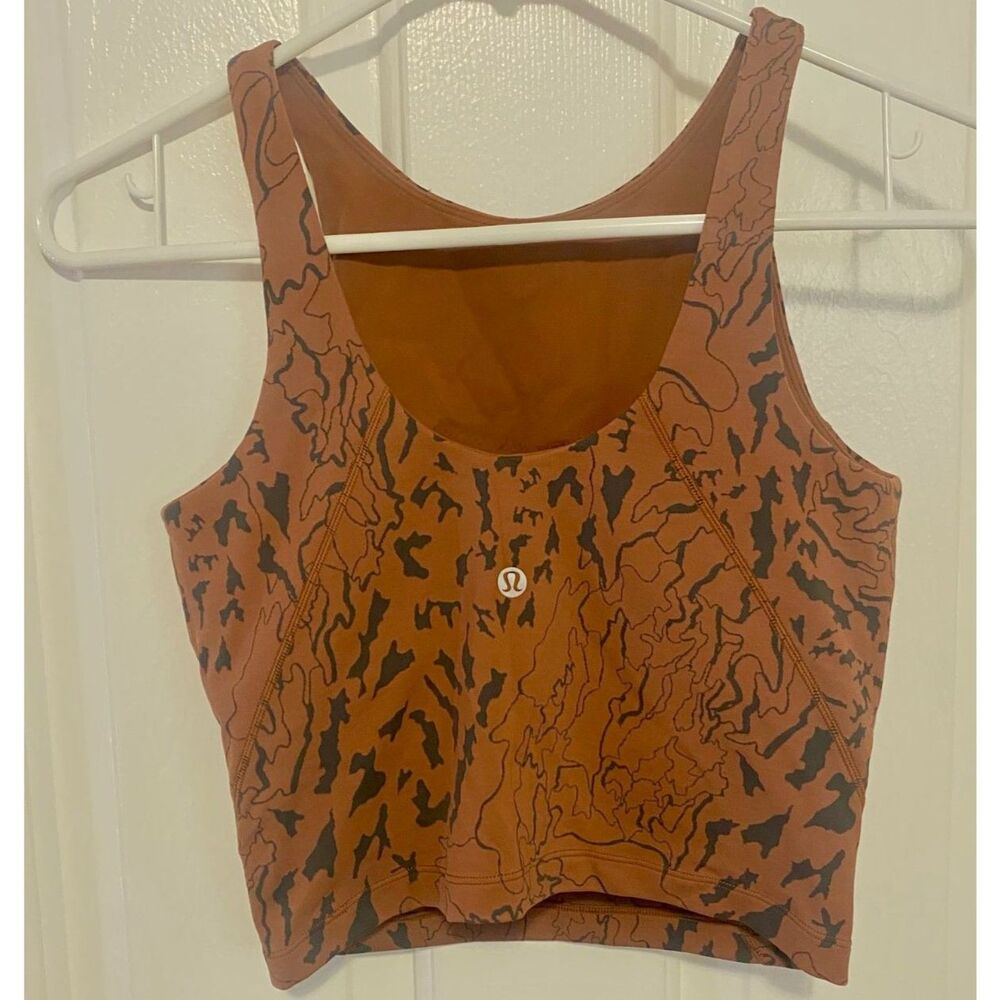 Lululemon Align High-Neck Tank Size 6 Camo Contour Jacquard Ancient Copper NWOT - Picture 4 of 5